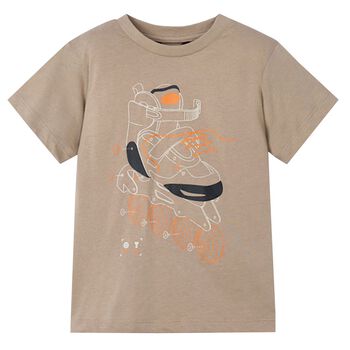 Boys Beige Roller Skates T-Shirt