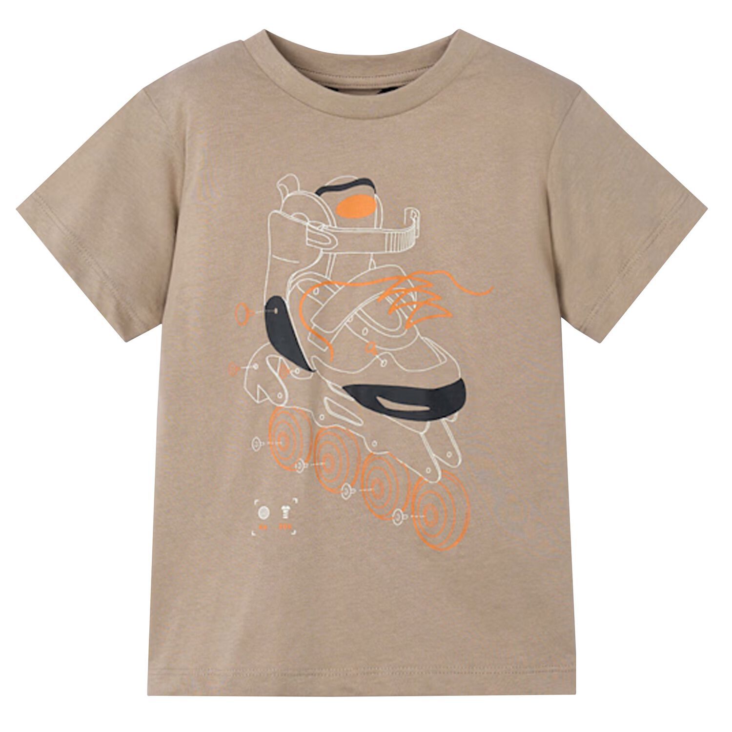 Boys Beige Roller Skates T-Shirt, 2, hi-res image number null