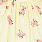 فستان ستان بنات بطبعة الزهور باللون الأصفر, 1, hi-res