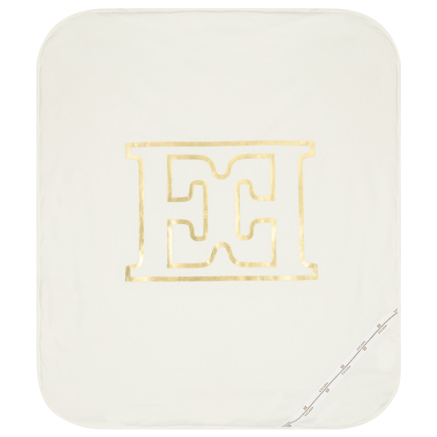 White & Gold Logo Baby Blanket, 1, hi-res image number null