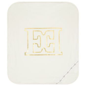 White & Gold Logo Baby Blanket