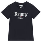 Girls Navy Logo T-Shirt, 2, hi-res