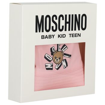 Baby Girls Pink Teddy Bear Logo Baby Hat
