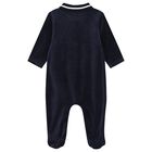 Baby Boys Navy Blue & White Logo Babygrow, 1, hi-res
