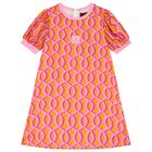 Girls Orange Logo Dress, 1, hi-res