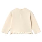 Younger Girls Ivory Bag Ruffled Long Sleeve Top, 2, hi-res