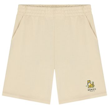 Boys Ivory Tiger Logo Shorts