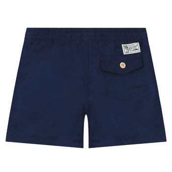 Boys Navy Logo Swim Shorts
