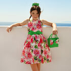 Girls Ivory & Pink Floral Dress, 1, hi-res