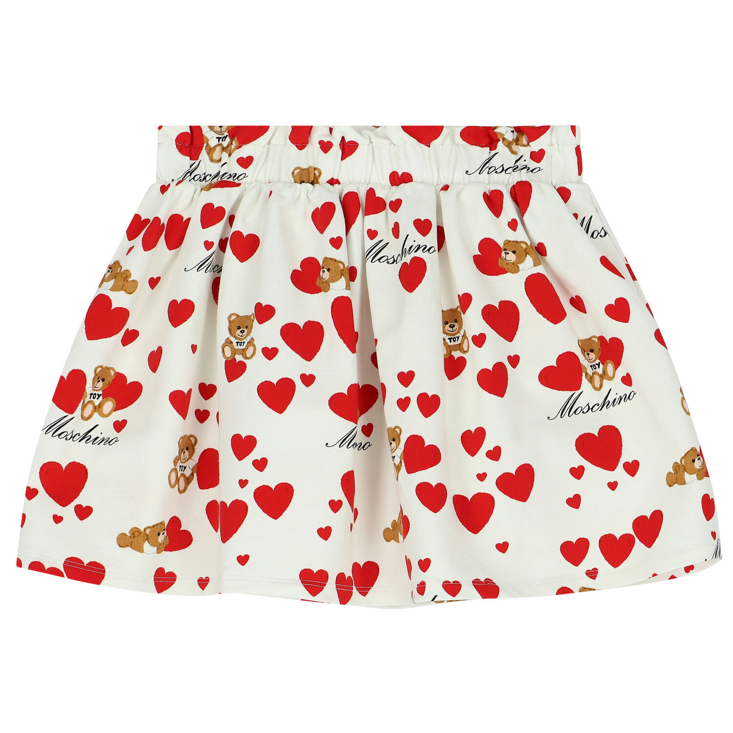 Girls Ivory Teddy Bear & Heart Dress, 2, hi-res image number null