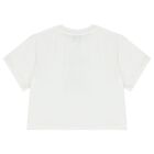 Girls White Logo T-Shirt, 1, hi-res