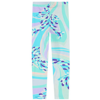 Girls Multi-Colored Printed Leggings