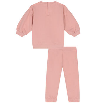 Younger Girls Pink Logo Tracksuit