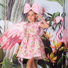 Girls Pink Floral Dress, 2, hi-res