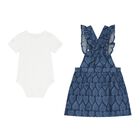 طقم دنغرى بنات باللون الأزرق و الأبيض, 1, hi-res