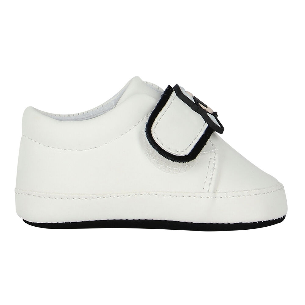 KARL LAGERFELD Baby Boys Ivory Leather Pre Walker Shoes Junior