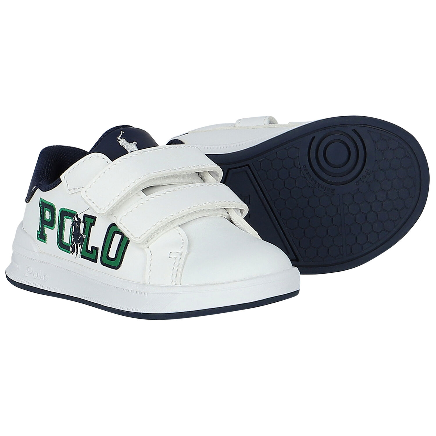 Boys White Logo Trainers, 1, hi-res