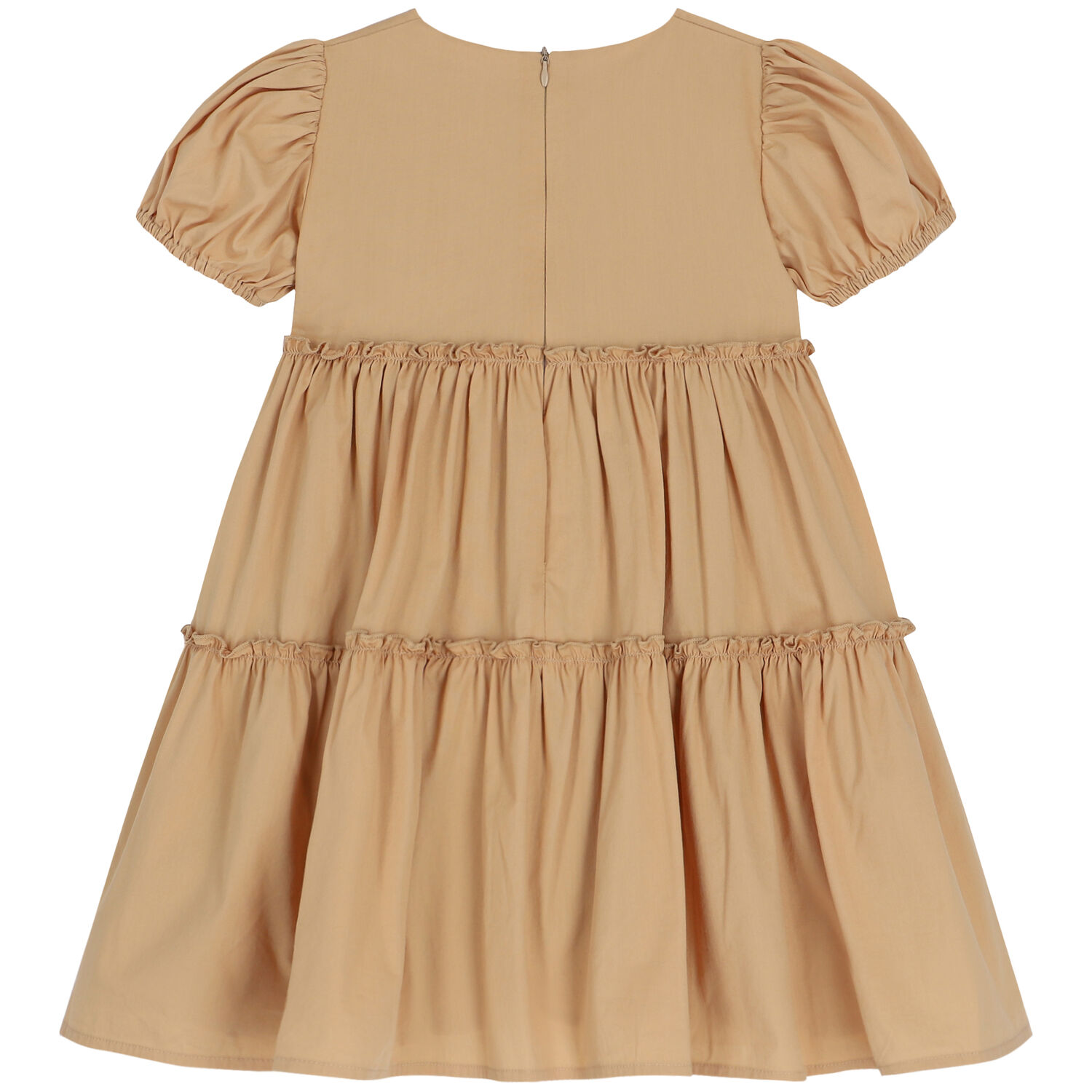 Girls Beige Tiered Dress, 1, hi-res image number null