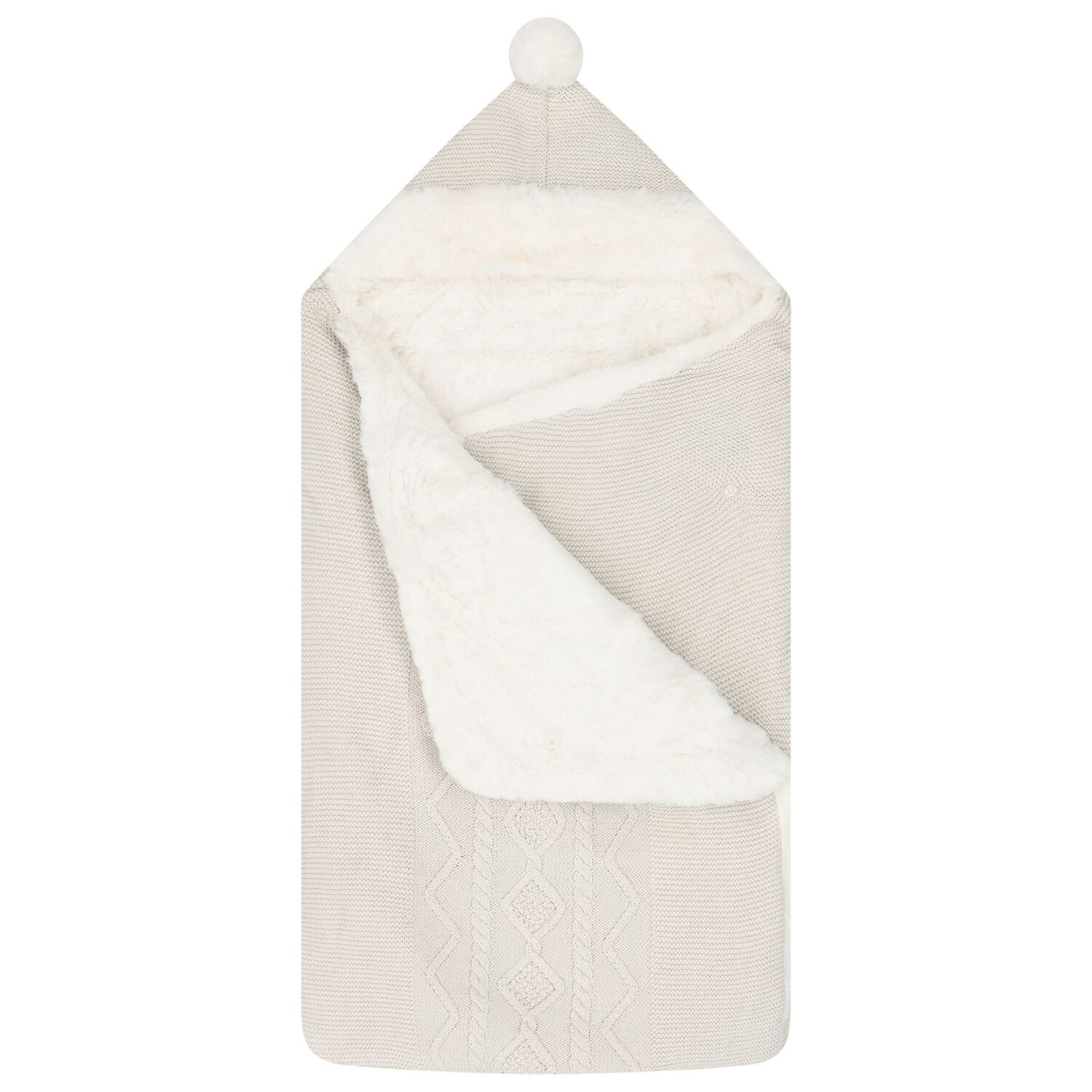 Ivory Knitted Baby Nest, 2, hi-res