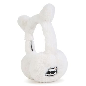 Girls White Faux Fur Earmuffs