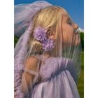 مشبك شعر بفيونكة باللون البنفسجى للبنات ( قطعتين ), 2, hi-res