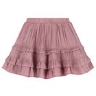Girls Pink Ruffle Skirt, 1, hi-res