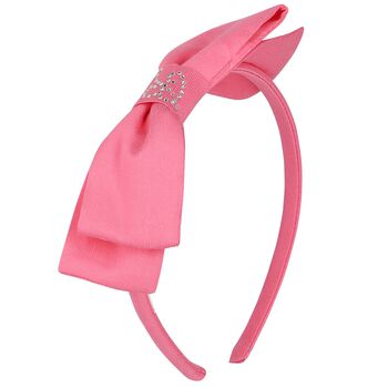 Girls Pink Logo Bow Hairband