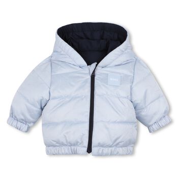 Baby Boys Navy & Blue Reversible Puffer Jacket