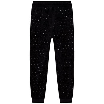 Girls Black Logo Embellished Joggers