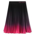 Girls Black & Pink Logo Pleated Skirt, 1, hi-res