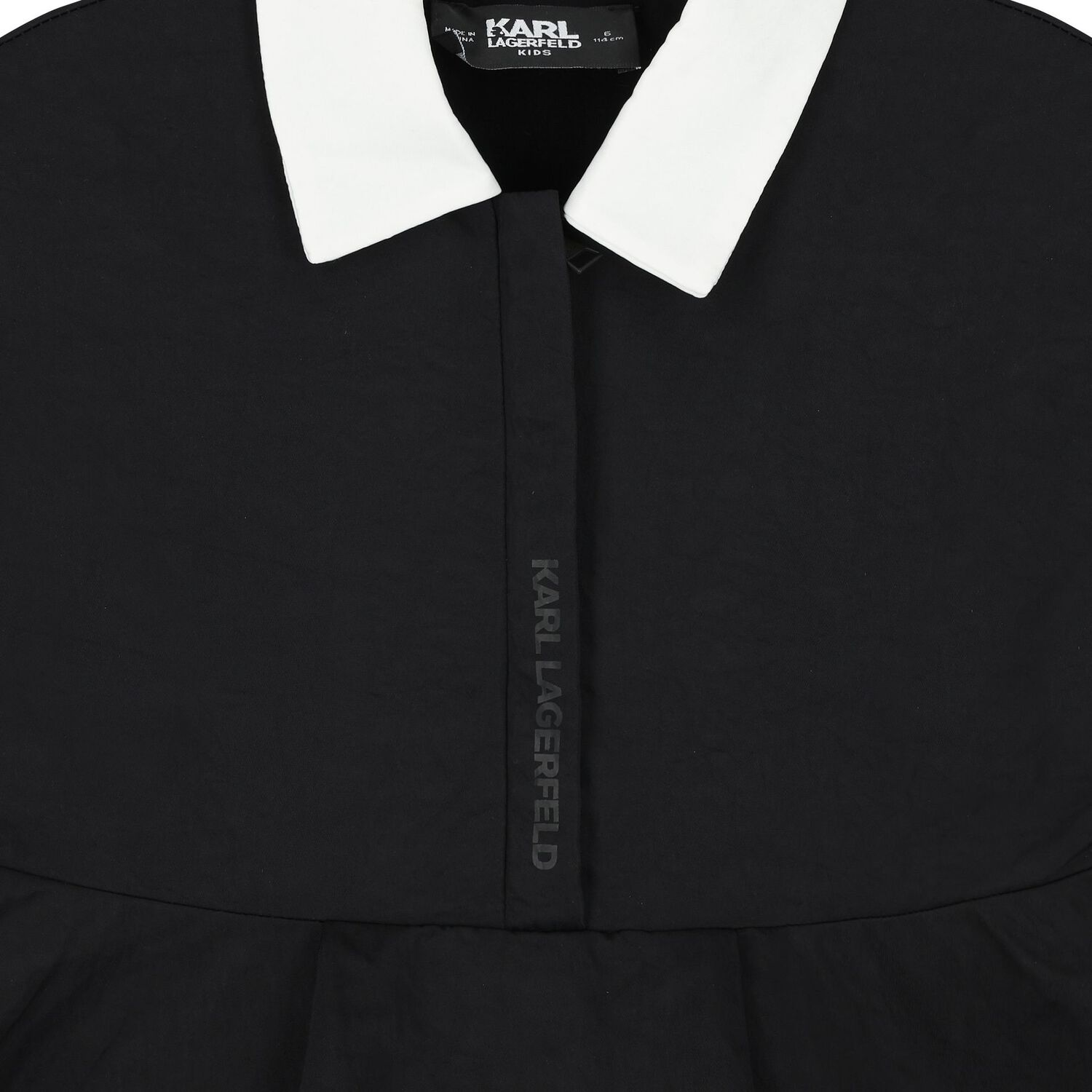 فستان بنات بالشعار باللون الأبيض و الأسود, 1, hi-res