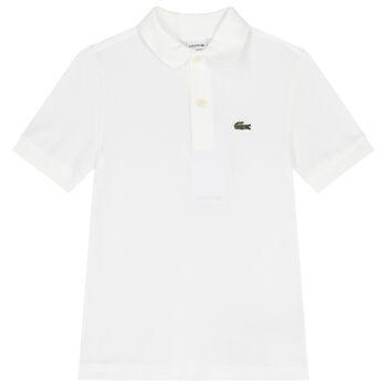 Lacoste Boys White Logo Polo Shirt, 1 Boys White Logo Polo Shirt