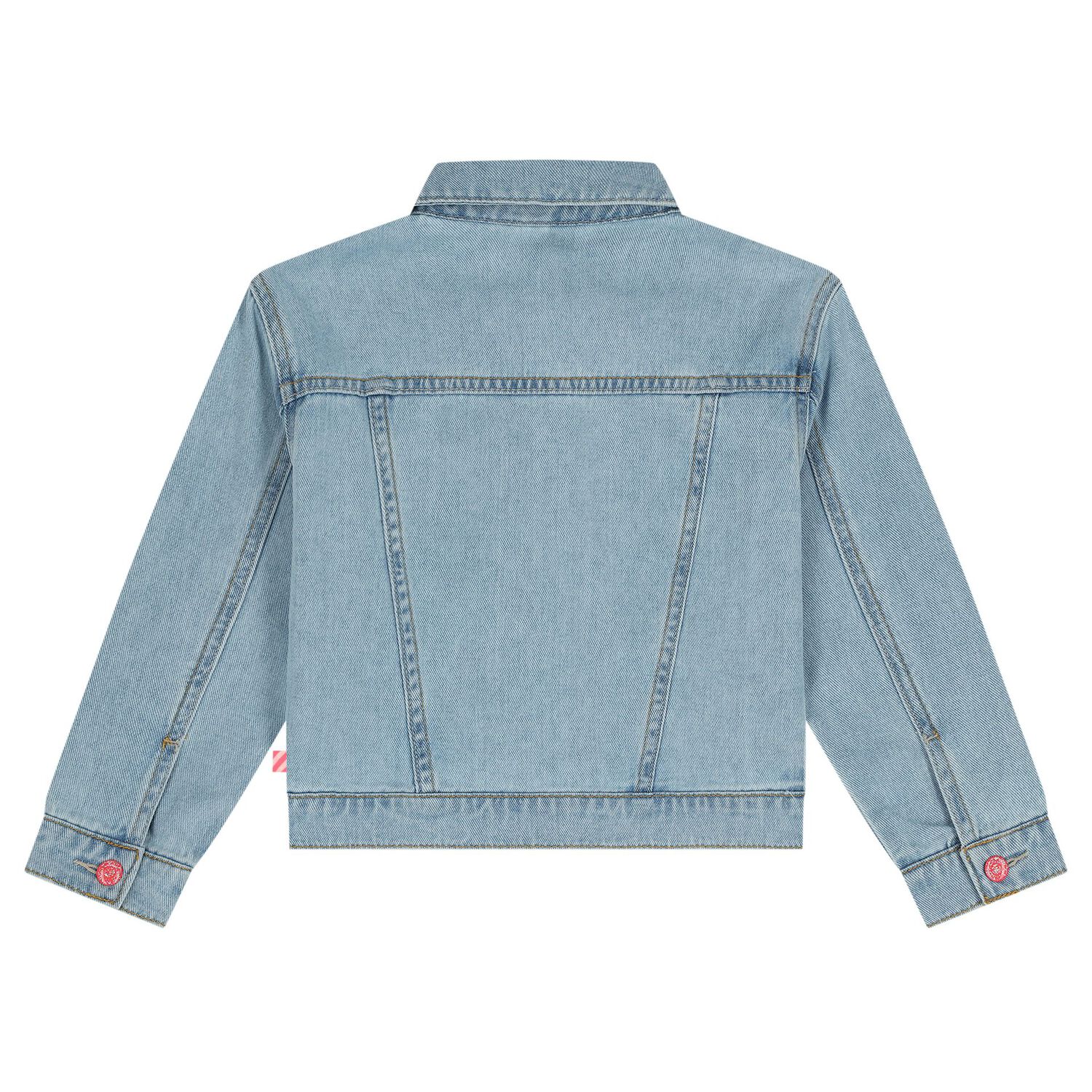 Girls Blue Denim Rhinestones Jacket, 1, hi-res