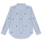 قميص بالشعار باللون الازرق للاولاد, 1, hi-res