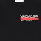 توب بأكمام أولاد بالشعار باللون الاسود, 1, hi-res