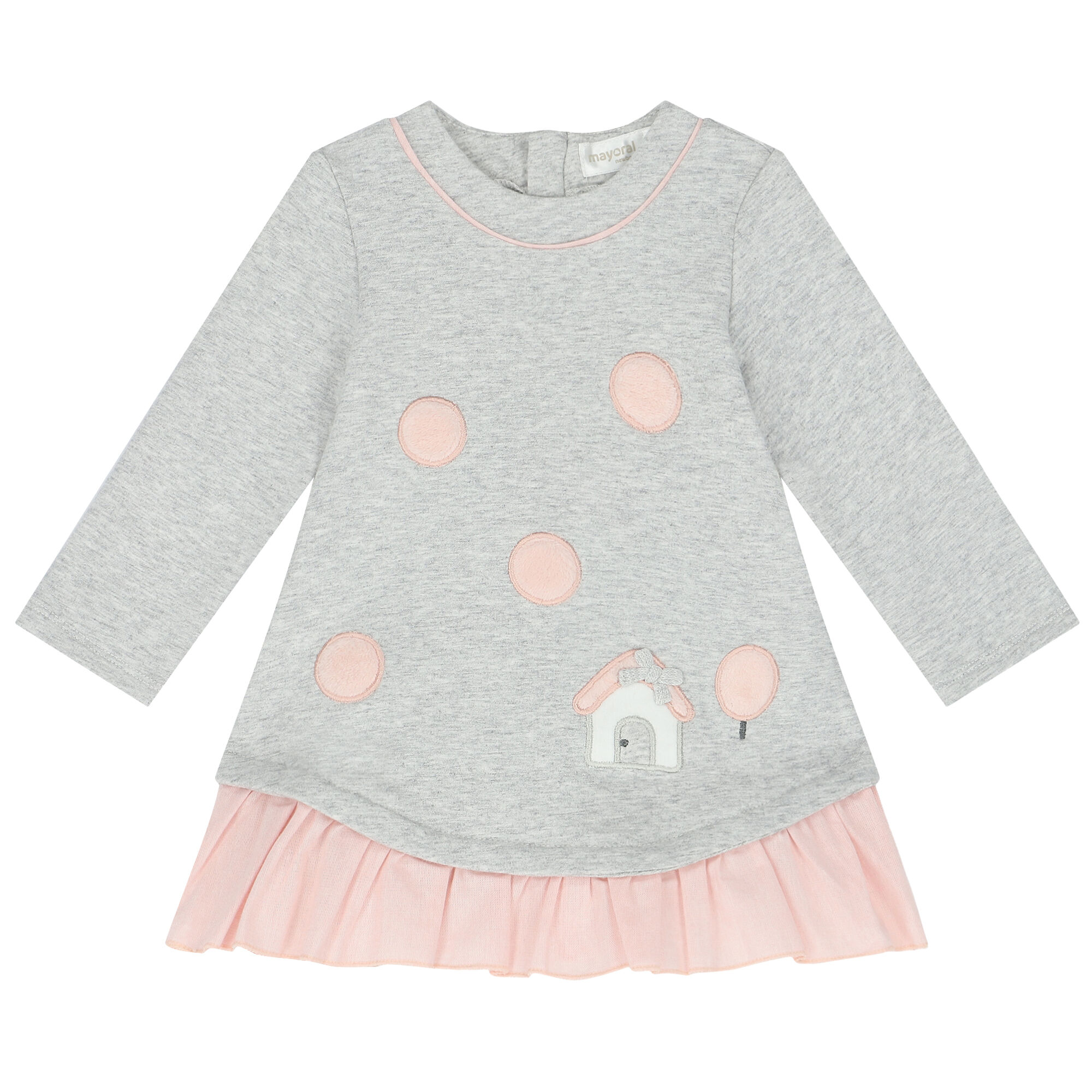 Mayoral Baby Girls Pink Grey Dress Junior Couture UAE