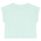 Girls Green Sequinned Sun T-Shirt, 1, hi-res