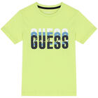 تيشيرت أولاد بالشعار باللون الاخضر, 1, hi-res