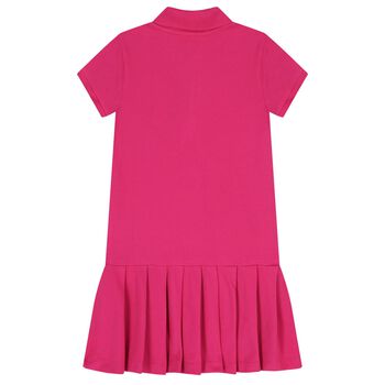 Girls Pink Logo Polo Dress