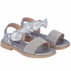 Girls Silver Embellished Sandals, 1, hi-res