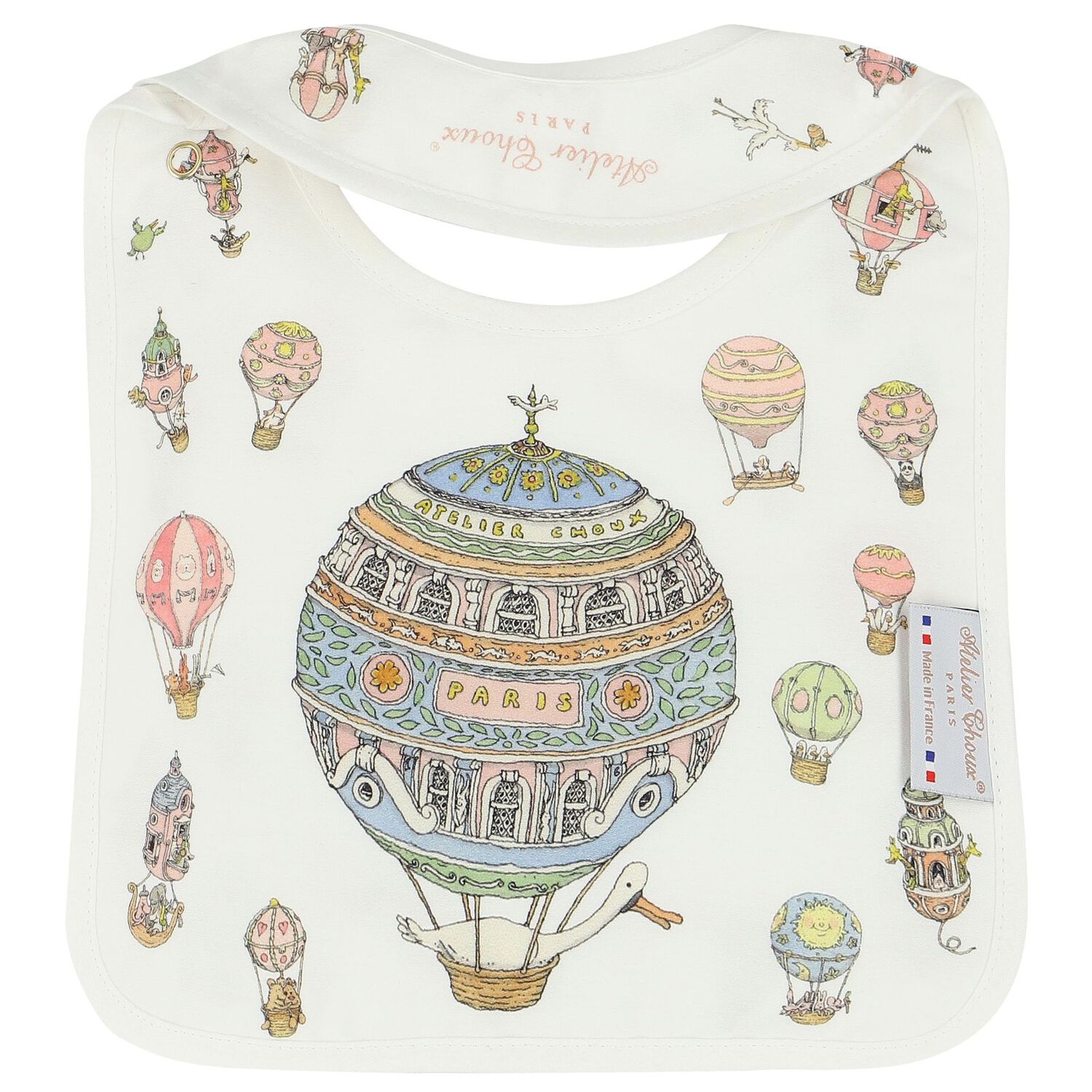 White Hot Air Balloons Baby Carré Swaddle & Bib Gift Set, 1, hi-res