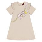 Younger Girls Beige Logo Bag Dress, 2, hi-res