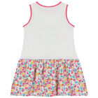 Girls White Floral Dress, 1, hi-res