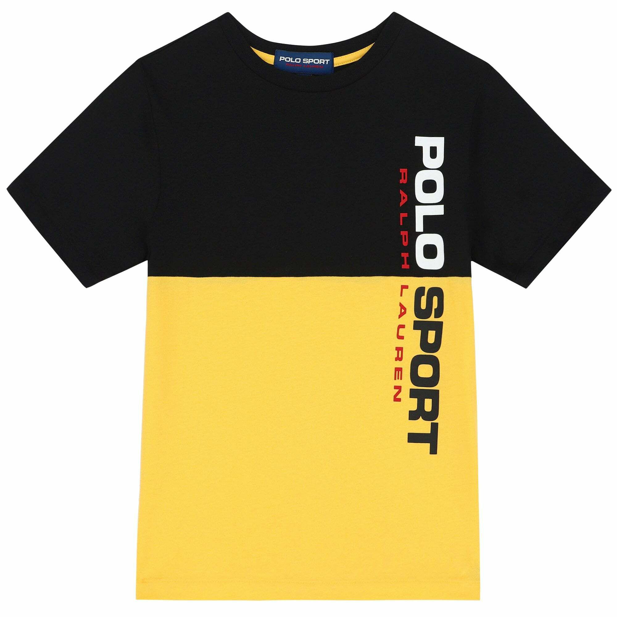 Yellow and black ralph lauren polo top