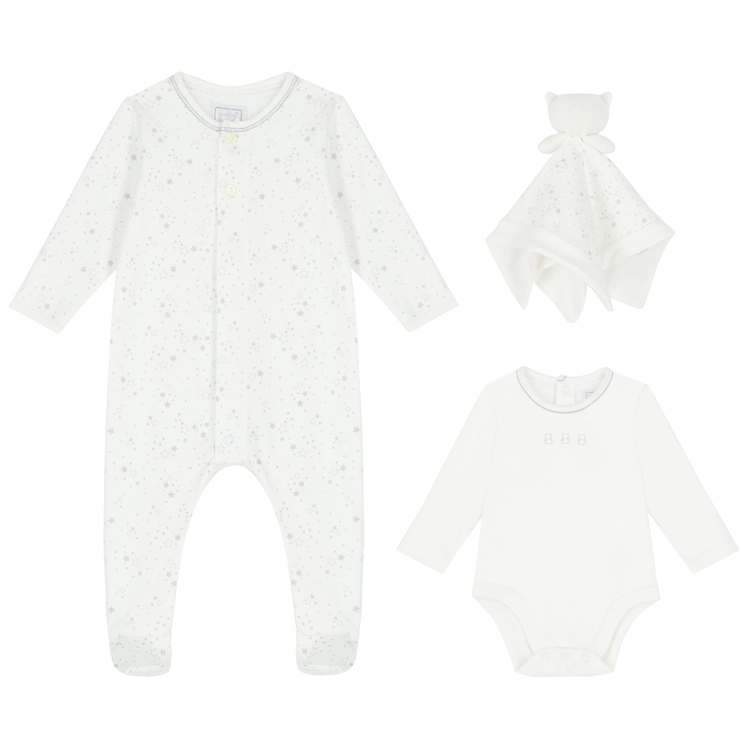 White Babygrow, Bodysuit & Toy Gift Set, 1, hi-res image number null