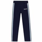 Girls Navy Logo Leggings, 1, hi-res