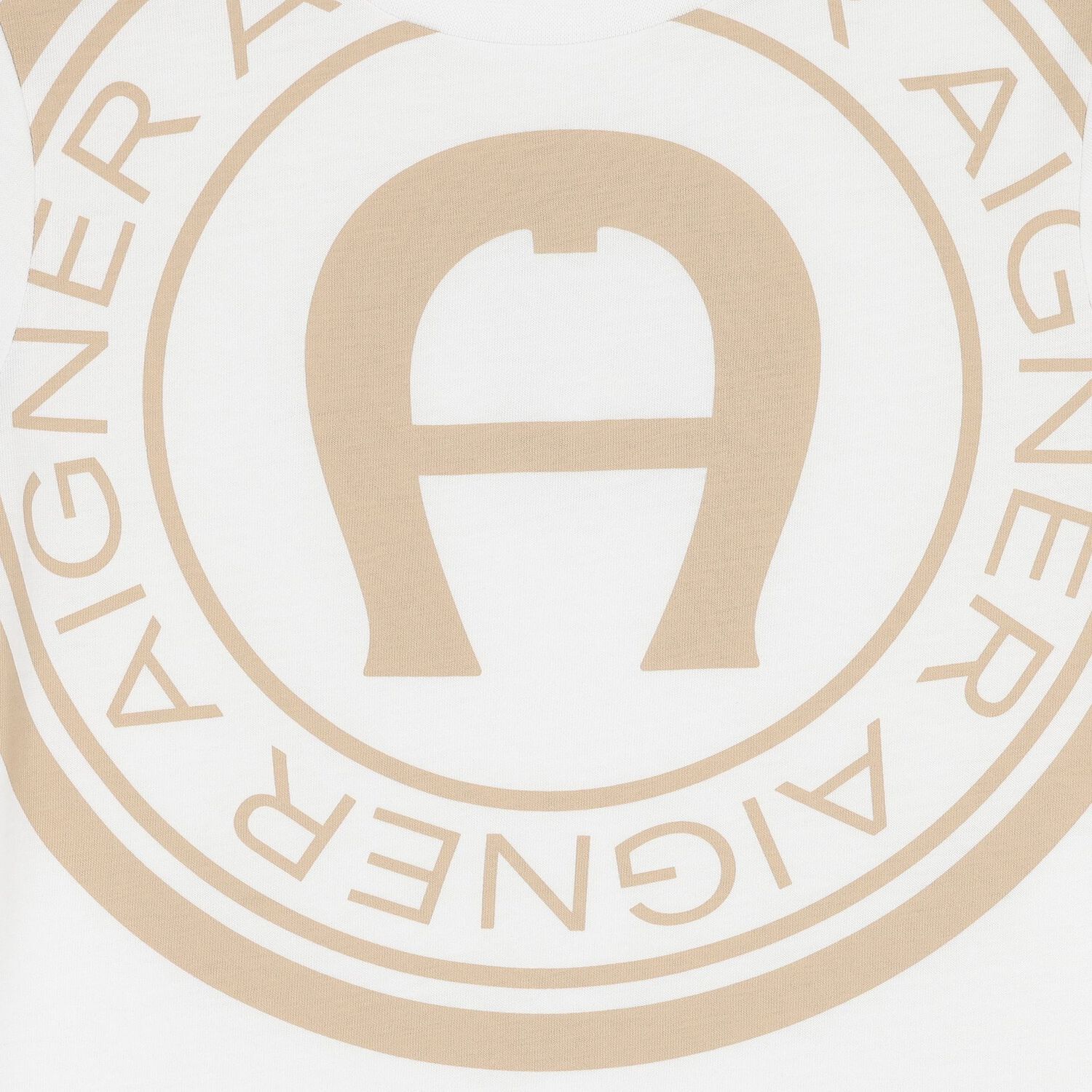 Boys White & Beige Logo T-Shirt, 4, hi-res image number null