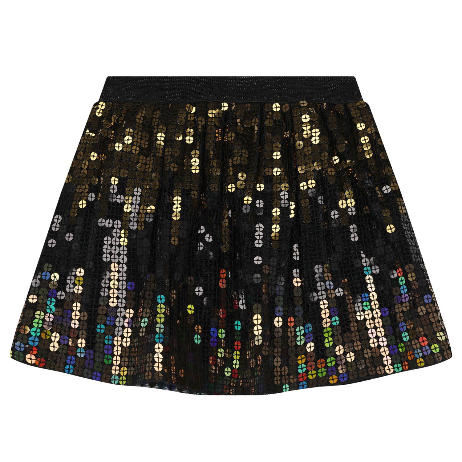 Girls Black Tulle & Gold Sequins Skirt, 1, hi-res image number null