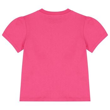 Girls Pink Rhinestone Logo Blouse