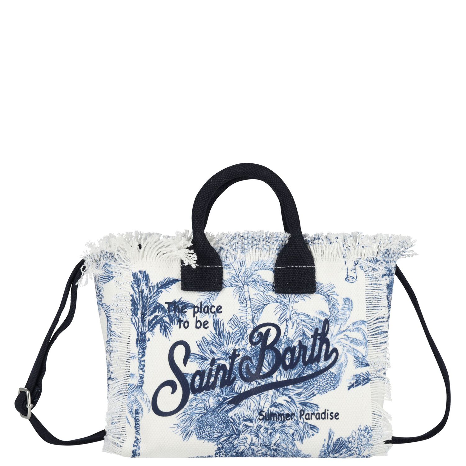 Girls White & Blue Vanity Jungle Mini Handbag ( 22cm ), 1, hi-res